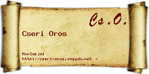Cseri Oros névjegykártya